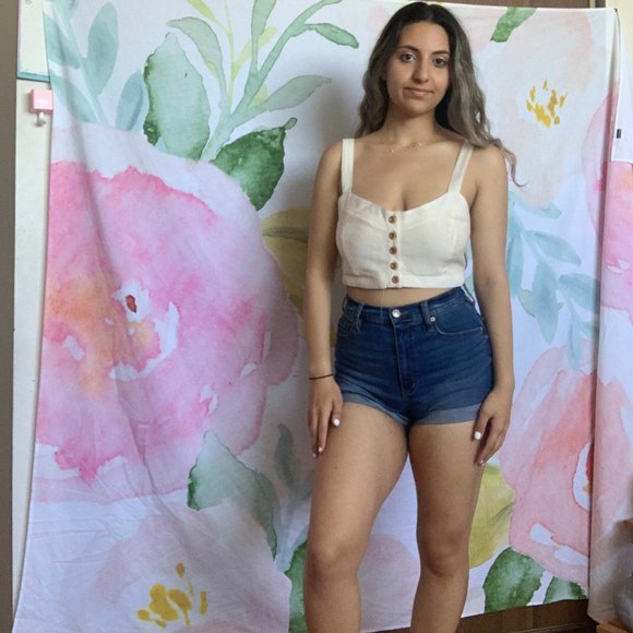 NWOT Mendocino Crop Button Front Tank Top - Picture 2 of 2